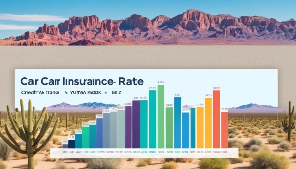 Car insurance rates by credit score in Yuma, Arizona