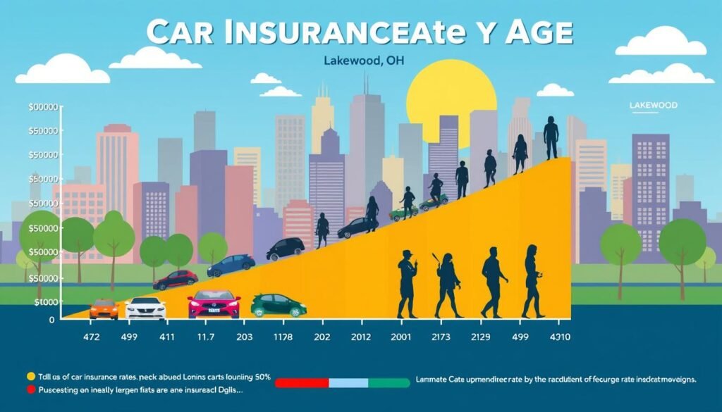 Car insurance rates by age in Lakewood, OH